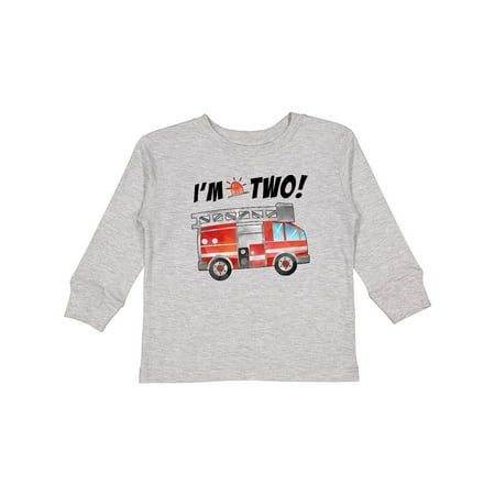 

Inktastic I m 2 Fire Truck 2nd Birthday Gift Toddler Boy or Toddler Girl Long Sleeve T-Shirt