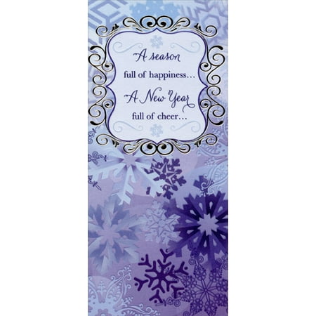 Seasons Greetings Christmas Cards Designer Greetings Blue Snowflakes: Season of Happiness - Christmas Money / Gift Card Holder ()