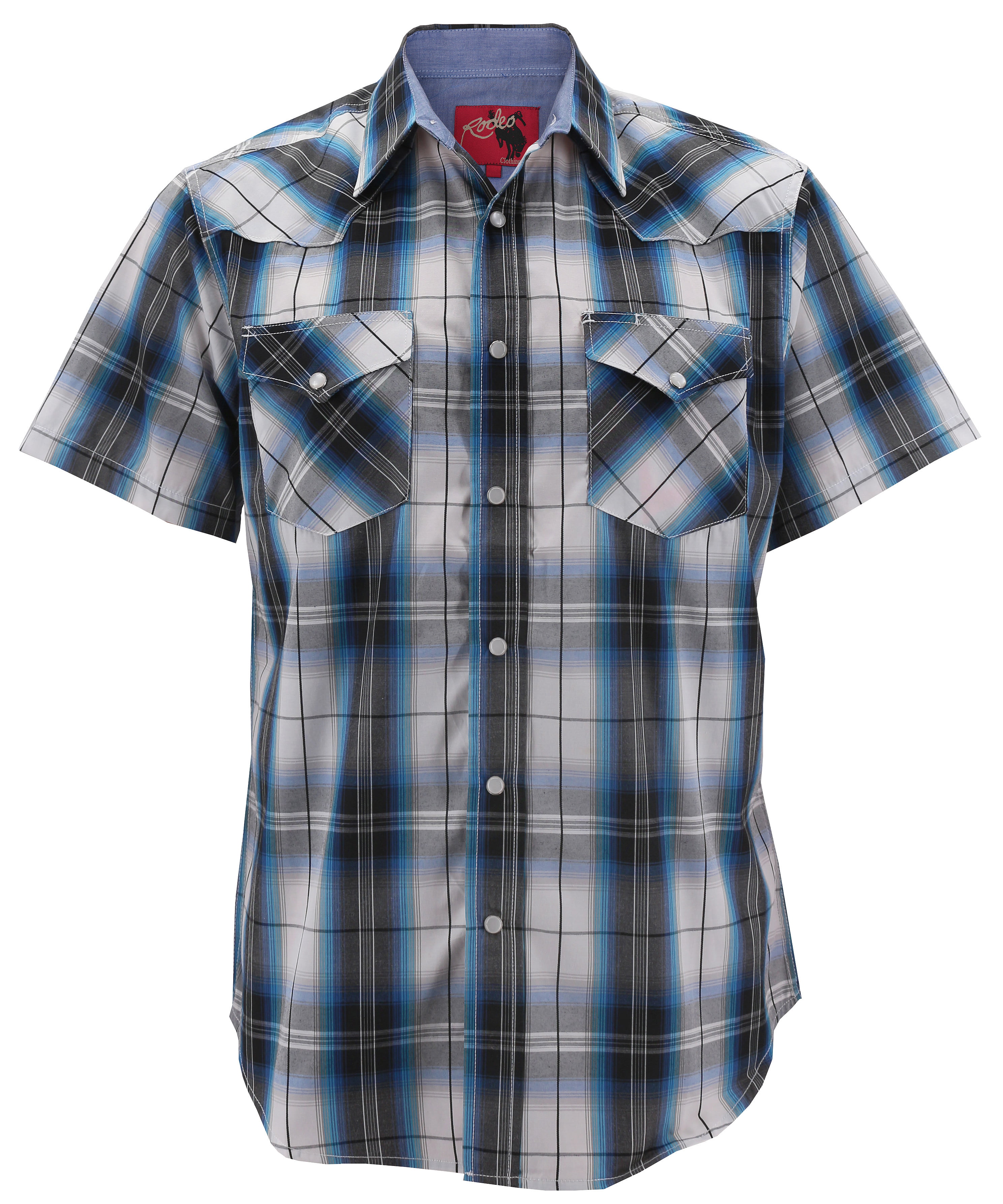 Men's Western Solid Short Sleeve Cowboy Pearl Snap Shirt Size S 5XL Rodeo Shirt