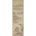 thumbnail image 2 of Kimura Kenkadō 10x24 Black Ornate Framed Double Matted Museum Art Print Titled: Landscape with Boaters (Late 1700S-Early 1800s), 2 of 5