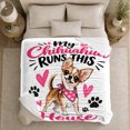 thumbnail image 5 of My Chihuahua Runs This House Pet Dog Lover, Playful Pet Portrait Pattern, Warm Flannel Blanket for Living Room and Reading Nook, Dog Lovers autumn celebration Gift, Pet Lover Home Decor, 5 of 9