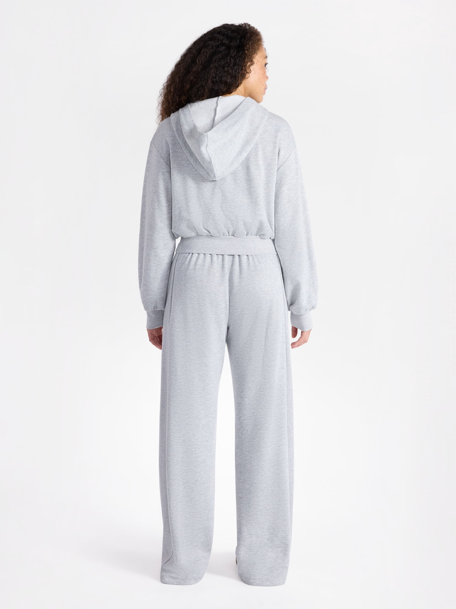 No Boundaries Embroidered Fleece Zip-Up Hoodie and Pants Set, 2-Piece, Women's XXS-4X