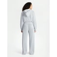 thumbnail image 2 of No Boundaries Embroidered Fleece Zip-Up Hoodie and Pants Set, 2-Piece, Women's XXS-4X, 2 of 4