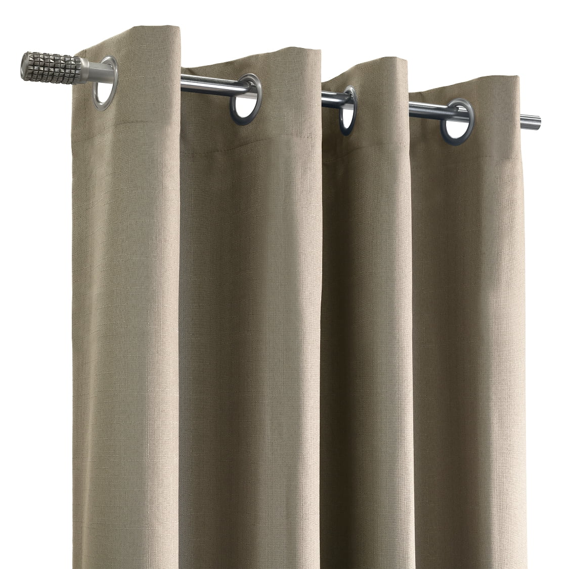 Thermaplus Bedford Grommet Curtain Panel Pair Measuring each 52 x 95 in Taupe
