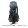 thumbnail image 5 of Tapón Silky Cap Bonnet Headwraps con la elasticidad de la moda de la cola larga Flexible ajustable para los ciclistas Hip-Hop Lovers Daily Decoration Black Navy Edge Speravity AP008480-09B, 5 of 5