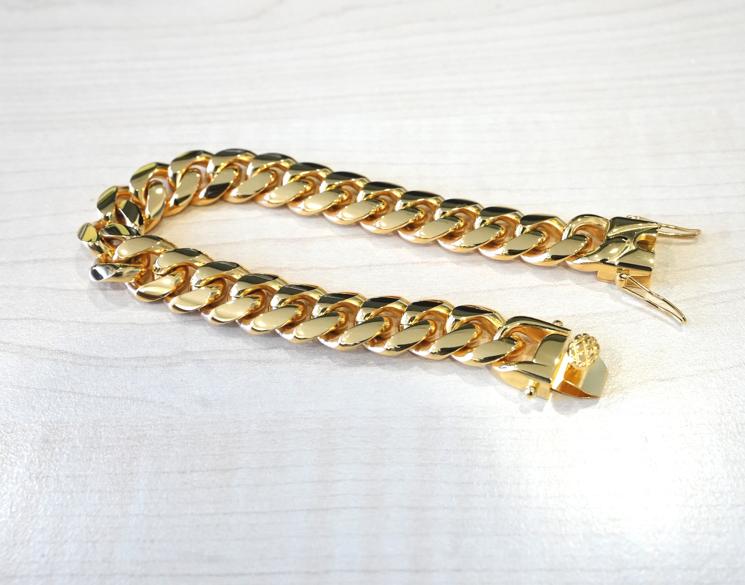 24K Gold bracelet 12MM Cuban Link Gold Bracelet for Men Gold Filled Women Wife Husband Gift for him Diamond Cut