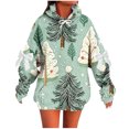 thumbnail image 2 of YueHuiYing Womens Bow Graphic Hoodie Cute Bow Sweater Oversized Long Sleeve Sweatshirt Drop Shoulder Pullover Tops, 2 of 5
