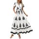 thumbnail image 1 of Vestido largo PRETTYGARDEN para mujer, verano 2025, cuello en V, estampado floral, 1 of 8