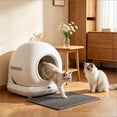 thumbnail image 3 of Gray & White Smart Self-Cleaning Cat Litter Box, APP Control Automatic Cat Toilet with UVC Purification & Safety Sensors for Multiple & Large Cats, 3 of 9