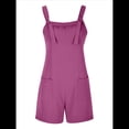 thumbnail image 3 of Cortos de Verano A para Mujer, Casuales Sin Mangas con Bolsillos Púrpura 4XL, 3 of 8