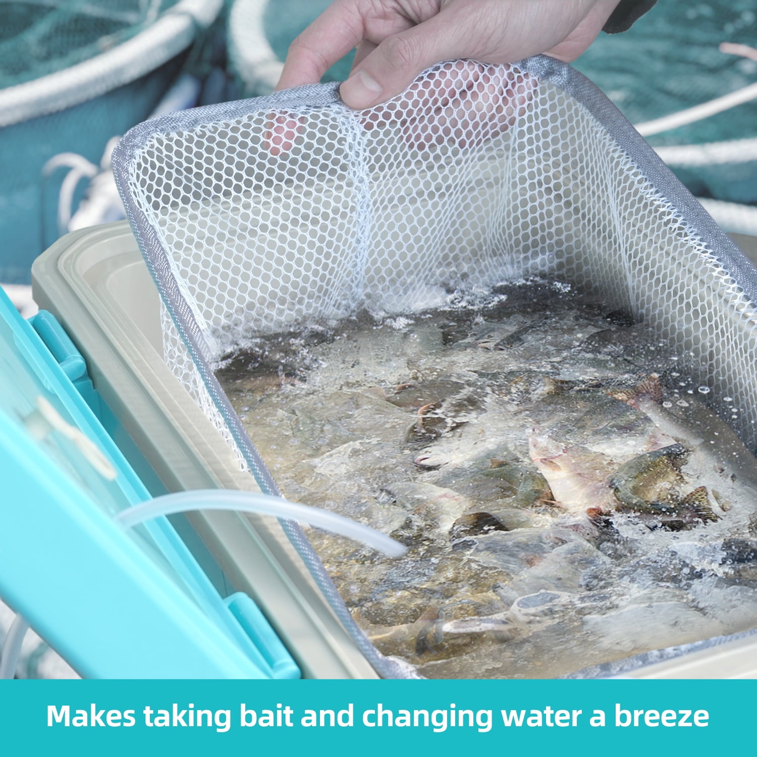 Ghosthorn Convenient Outdoor Fishing Portable Box with Built-in 4000mAh Aerator - Easy to Carry & Keep Fish Alive