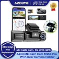 thumbnail image 2 of AZDOME M550 Pro 4K Dash Cam with Rear Camera Holder 5.8Ghz WiFi GPS 150FOV 24H Parking Monitor Car DVR 2/3-Channel Route Trackin, 2 of 5