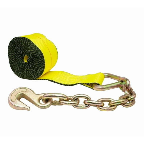 (20 Pack) 2 in. x 30 ft. Winch Strap with Chain Anchor Extension Flatbed Truck Trailer Tie Down