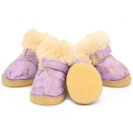 

Dog Shoes Paw Protector - Anti-Slip Dog Boots Pet Booties Keep Warm Snow Boots Waterproof Suede Puppy Cat Winter Shoes