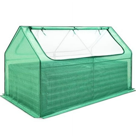 Quictent Raised Garden Bed Galvanized Raised Beds For Gardening Vegetables With Cover 6X3X2 Ft Tall Metal Planter Box Outdoor Use (Green)