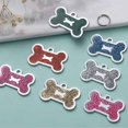 thumbnail image 2 of Monebena Personalized  Pet ID Tags Personalized Dog and Cat Tags, Custom Engraved, Easy to Read, Cute Glitter Paw Tag Dog Bone Shape M001, 2 of 6