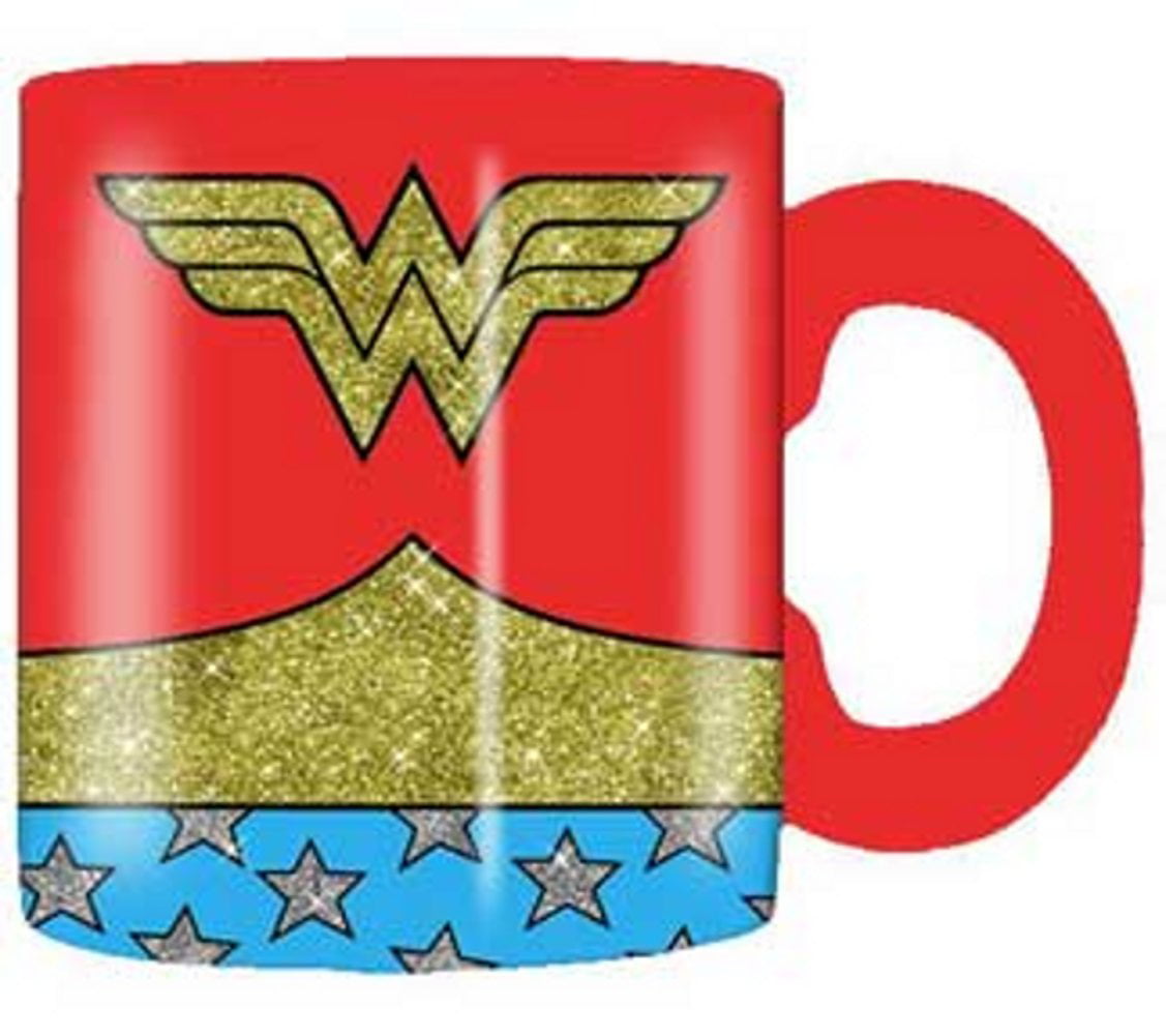 Silver Buffalo WW0132Z DC Comics Wonder Woman Uniform Costume Ceramic Coffee Mug 14 oz Laser Print 