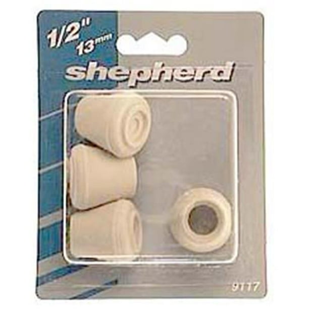 Shepherd 9126 4 Count .75 in. Black Rubber Leg Tips