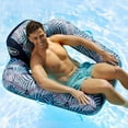 thumbnail image 5 of Aqua Zero Gravity Inflatable Comfort Swimming Pool Chair Lounge Float, Blue Fern, 5 of 7