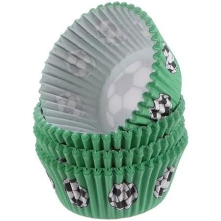 100 Count Cupcake Liners Soccer Cupcake Cups Standard Size Muffins Liners Papers Baking Cups Wrappers Greaseproof for Party Wedding Birthday$$Home Decor, Kitchen, & Other
