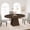Brown, variant on 47"-63" Expandable Oval Dining Table – Round Kitchen Table with Hidden Leaf & Storage Shelf – Sturdy Metal Legs for 4-6 People, Space-Saving Design