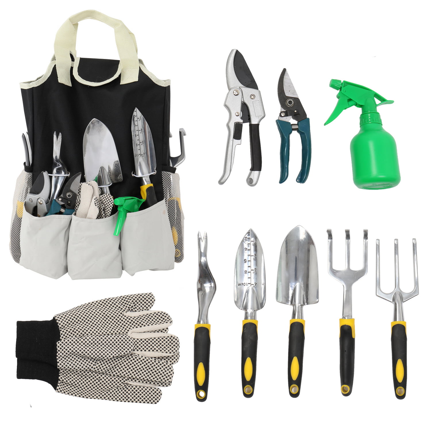Garden Tools Set 10 Pieces Gardening Kit with Heavy Duty Aluminum Hand Tool and 