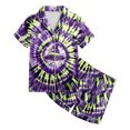 thumbnail image 5 of mgoYE Halloween Toddler Pjs Halloween Outfit for Boys Girls 2 Piece PJS Satin Silk Sleepwear Button-Down Top with Shorts for Kids Gifts, 5 of 5