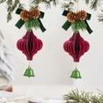 thumbnail image 1 of Adornos navideños, adornos navideños, regalos navideños, colgantes de decoración navideña, adornos navideños flocados para ventanas, adornos para árboles de Navidad, campanas de plástico, 1 of 6