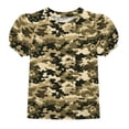 thumbnail image 2 of ATOGUTA Summer Shirts For Girls Graphic Tees Short Sleeve Tshirts Crewneck Cute Summer Casual Basic Tops for Kids Teen Size 4T-15, Army Green, 2 of 6