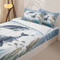 thumbnail image 3 of Erosebridal Ocean Animals Zipper Full Size Comforter Sets with Fitted Sheet and 2 Pillowcases,Watercolor Whale Coral Zipper Bedding Set For Boys,Reversible,4pcs, 3 of 7