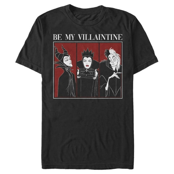 Men's Disney Villains Be My Villaintine  Graphic Tee Black X Large
