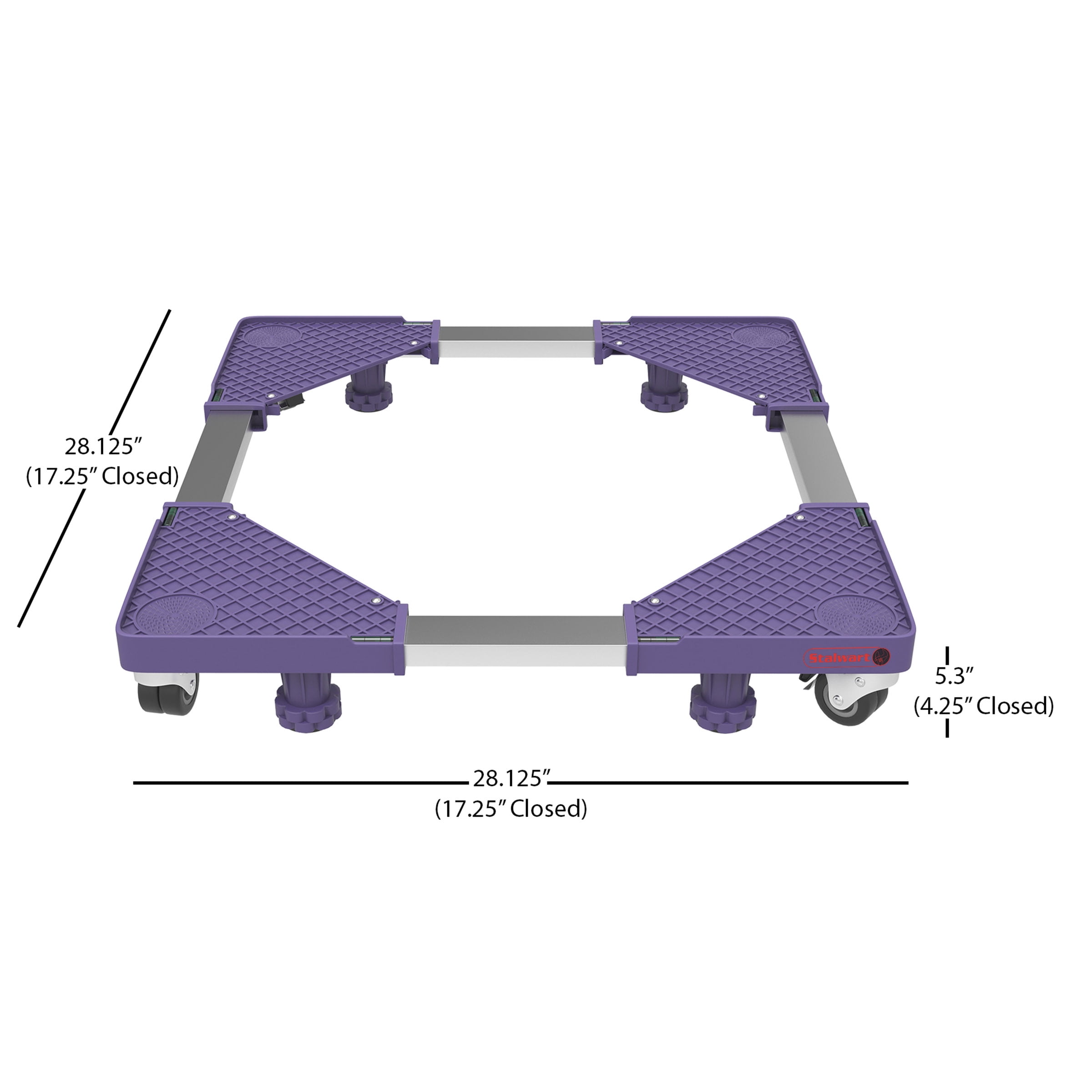 Multi Purpose Dolly With 4 feet Locking Swivel Wheels Levels and Adjustable Base for Moving Washer Dryer Appliances- 1100 Lbs Capacity By Stalwart