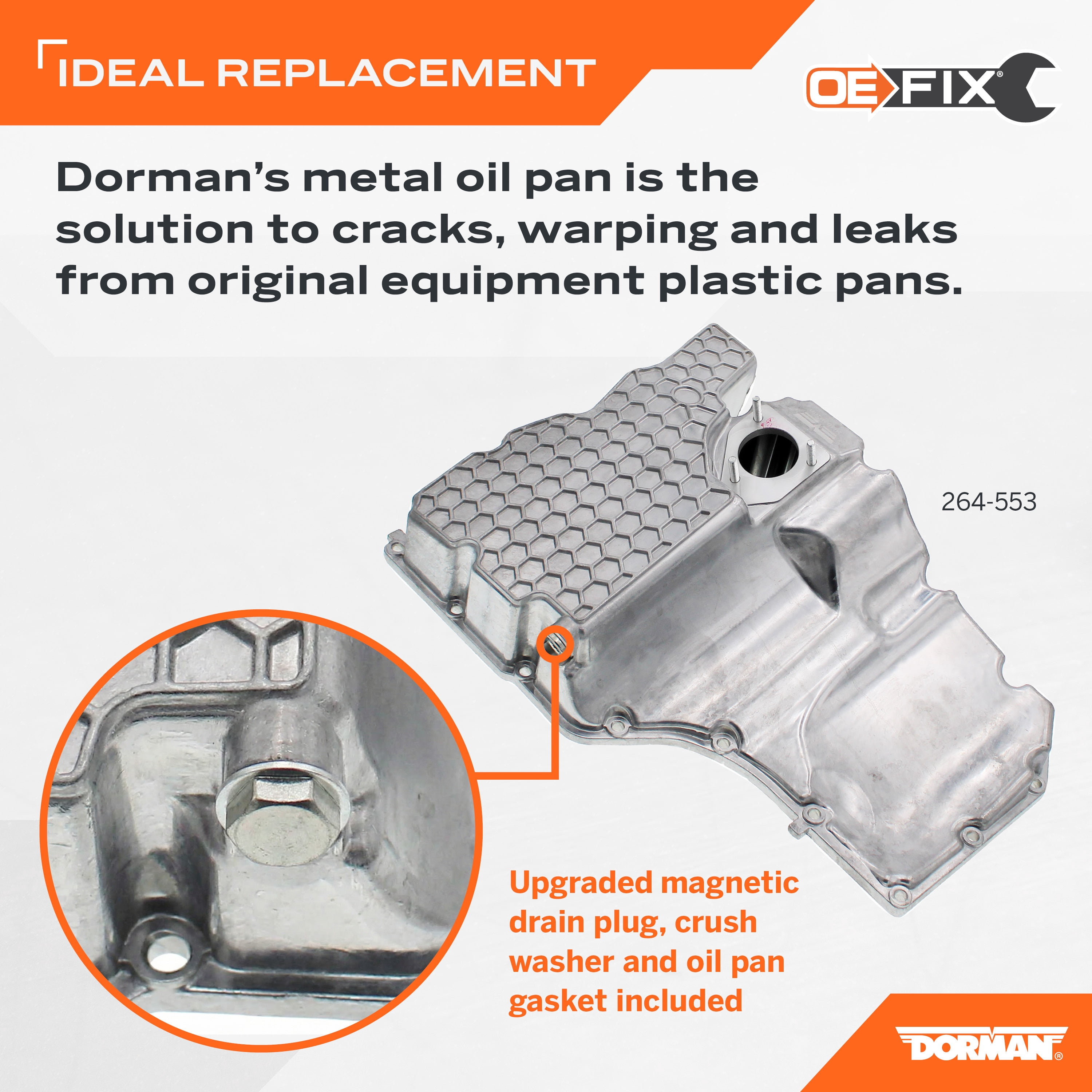 Dorman 264-553 Engine Oil Pan for Specific Audi Models (OE FIX)