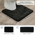 thumbnail image 4 of Evideco French Home Goods Cobble Stone Mat Rustic Tailored Black 100% Polyester Microfiber Bath Rugs, 20"L x 20"W x 1/2"H, Non-Slip Backing, 4 of 8