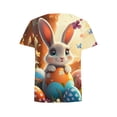 thumbnail image 4 of PNTUTB Women's Round-Neck Short-Sleeve T-Shirt: Summer Easter Cute Print Loose Comfortable Breathable Casual Versatile, 4 of 6