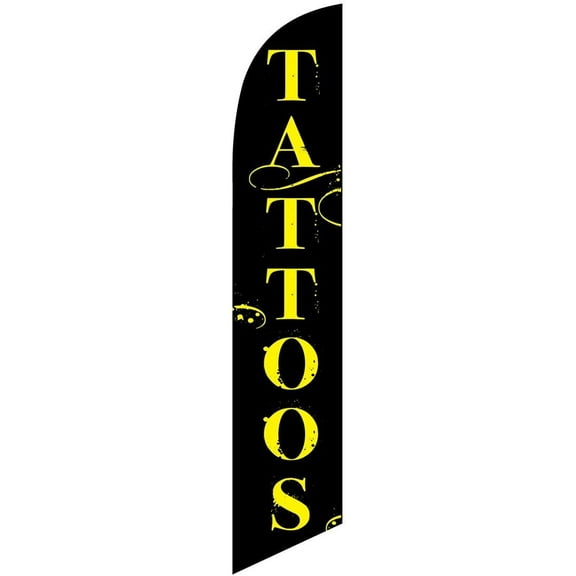 Tattoos Feather Banner Swooper Flag -No Wind Required- Replacement FLAG ONLY