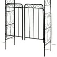 thumbnail image 6 of Outsunny 84" Garden Arch Arbor with Gate, Metal Arch Trellis, Garden Archway for Climbing Vines, Wedding Ceremony Decoration, Flourishes & Arrow Tips, Black, 6 of 9