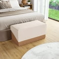 thumbnail image 4 of Seville Classics The Vineyard Collection Cork Storage Ottoman Cushioned Fabric, Padded Seat for Bedroom, Dorm, Loft, Living Room, Entryway, Hallway, Cream, 30" Bench, 4 of 6