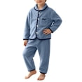 thumbnail image 6 of Asxite Toddler Fall Outfits Solid Fleece Lapel Top Straight Leg Pants Casual Loose Breathable 2 Piece Set 3Y, 6 of 7