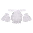 thumbnail image 3 of Ticikt 3-Piece Lace Collar & Cuff Set, Detachable Elegent Satin Lace Jabot with Wrist Cuffs,White, 3 of 4