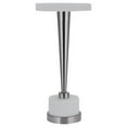 thumbnail image 3 of Bowery Hill Modern Resin and Steel Drink Table in White/Nickel, 3 of 8