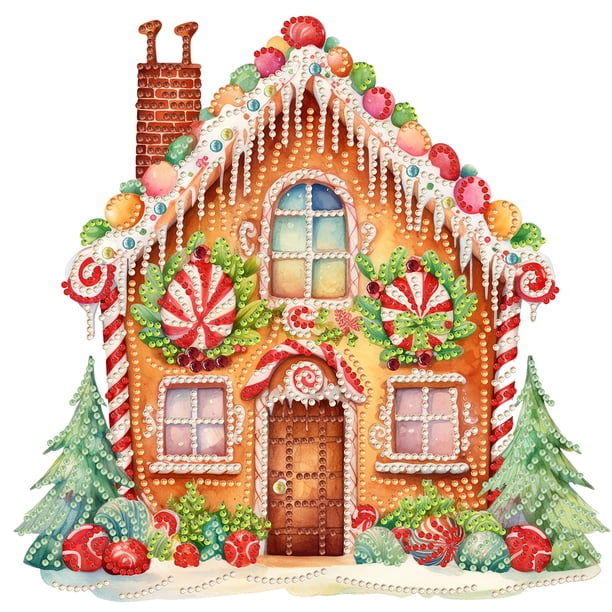 DIY Parcial Forma Especial Taladro Navidad Casa 30x30cm
