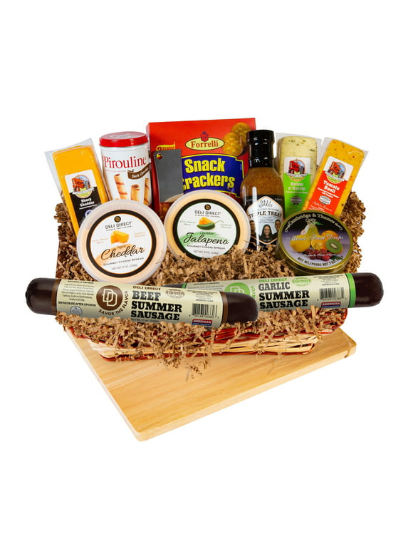 Deli Direct Wisconsin Cheese & Sausage Large Gift Basket 14 pc Basket