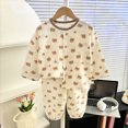 thumbnail image 2 of TOWED22 Boys Girls Pajamas 2 Pieces Pajama Set Long PJs Soft & Cute for Kids Jmmies Clothes Fall Winter Sleepwear 3 6 9 12 18 24 Months 2t 3t 4t 5t 6t 7t 8t 9t(Coffee,3-4 Y), 2 of 4
