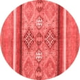 thumbnail image 1 of Ahgly Company Indoor Round Abstract Red Modern Area Rugs, 4' Round, 1 of 4