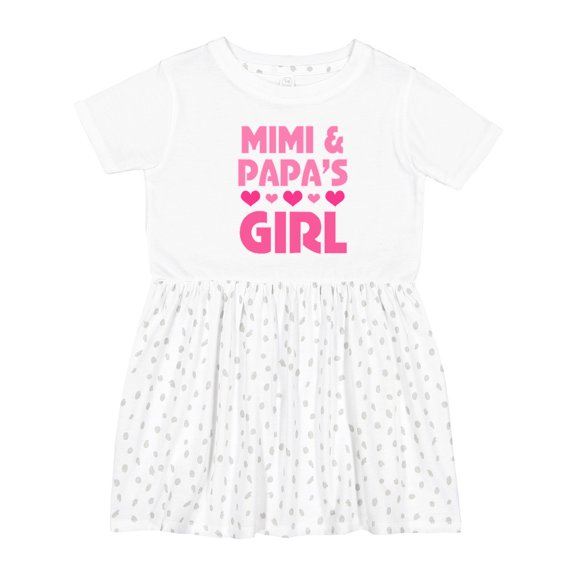 Inktastic Mimi and Papa Girl Grandchild Valentine Girls Toddler Dress