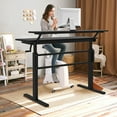 thumbnail image 4 of Gymax Standing Desk Crank Adjustable Sit to Stand Workstation with Monitor Shelf Black, 4 of 10