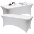 thumbnail image 1 of Costway 2Pcs 8ft Rectangulaire Spandex Nappe de Table Blanc, 1 of 10