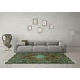 thumbnail image 3 of Ahgly Company Machine Washable Indoor Square Persian Turquoise Blue Traditional Area Rugs, 3' Square, 3 of 4