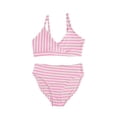 thumbnail image 3 of XINXIAOO Girls Halter V Neck Bikini Two Piece Swimsuit Pink White Stripe Quick Dry Bathing Suit Summer Swimwear for Kids Girls 13-14 Years, 3 of 9